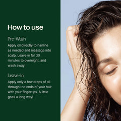 Plant Therapy gotero sobre cabello facilita hidratación