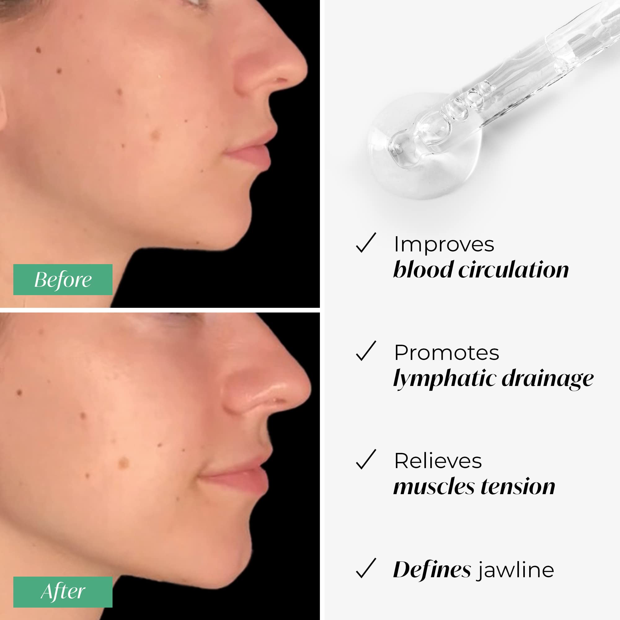 PLANTIFIQUE Gua Sha Jade, detalle de textura para sensación fresca.