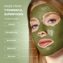 PLANTIFIQUE mascarilla arcilla coreana espirulina y arándano, purifica sin irritación