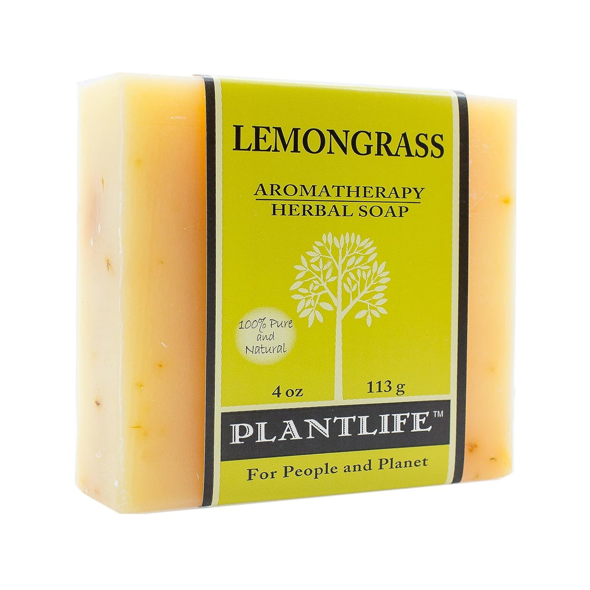 Plantlife Jabón Barra Lemongrass envase, piel suave y aroma vigorizante.