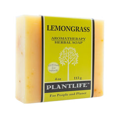 Plantlife Jabón Barra Lemongrass envase, piel suave y aroma vigorizante.