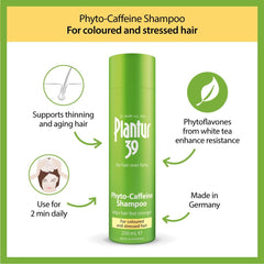Plantur 39 Phyto-Caffeine Champú, extracto de té blanco para cabello fino.