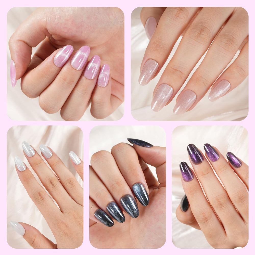 Plauva uñas contorno natural con borde trasero para ajuste más preciso.