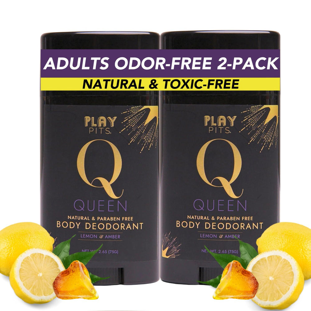 Pack de dos desodorantes Play Pits con aroma Queen para frescura diaria