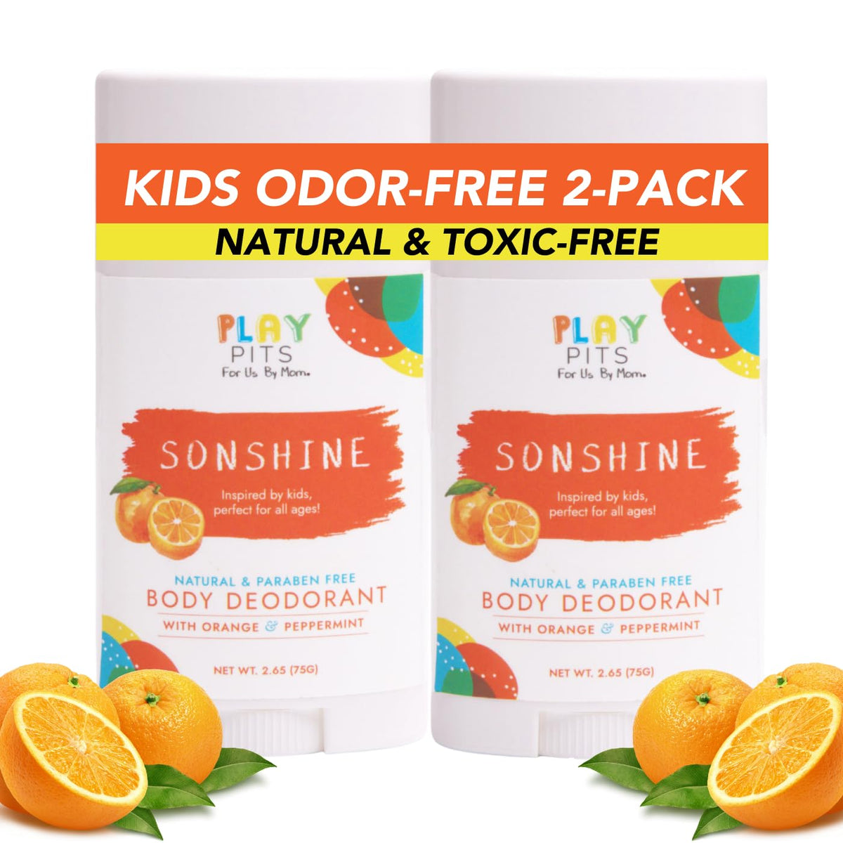 Sonshine de Play Pits: botella frontal con aroma cítrico suave