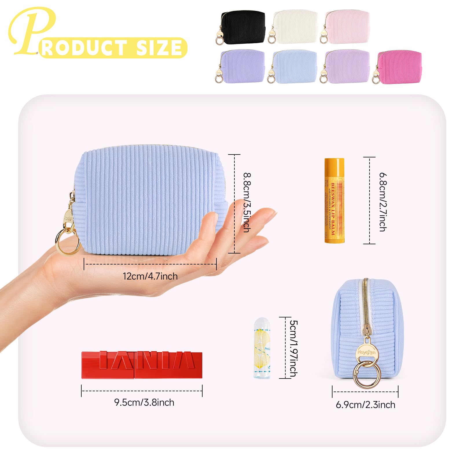Neceser Playexen de pana para bálsamo labial, mantiene todo ordenado.