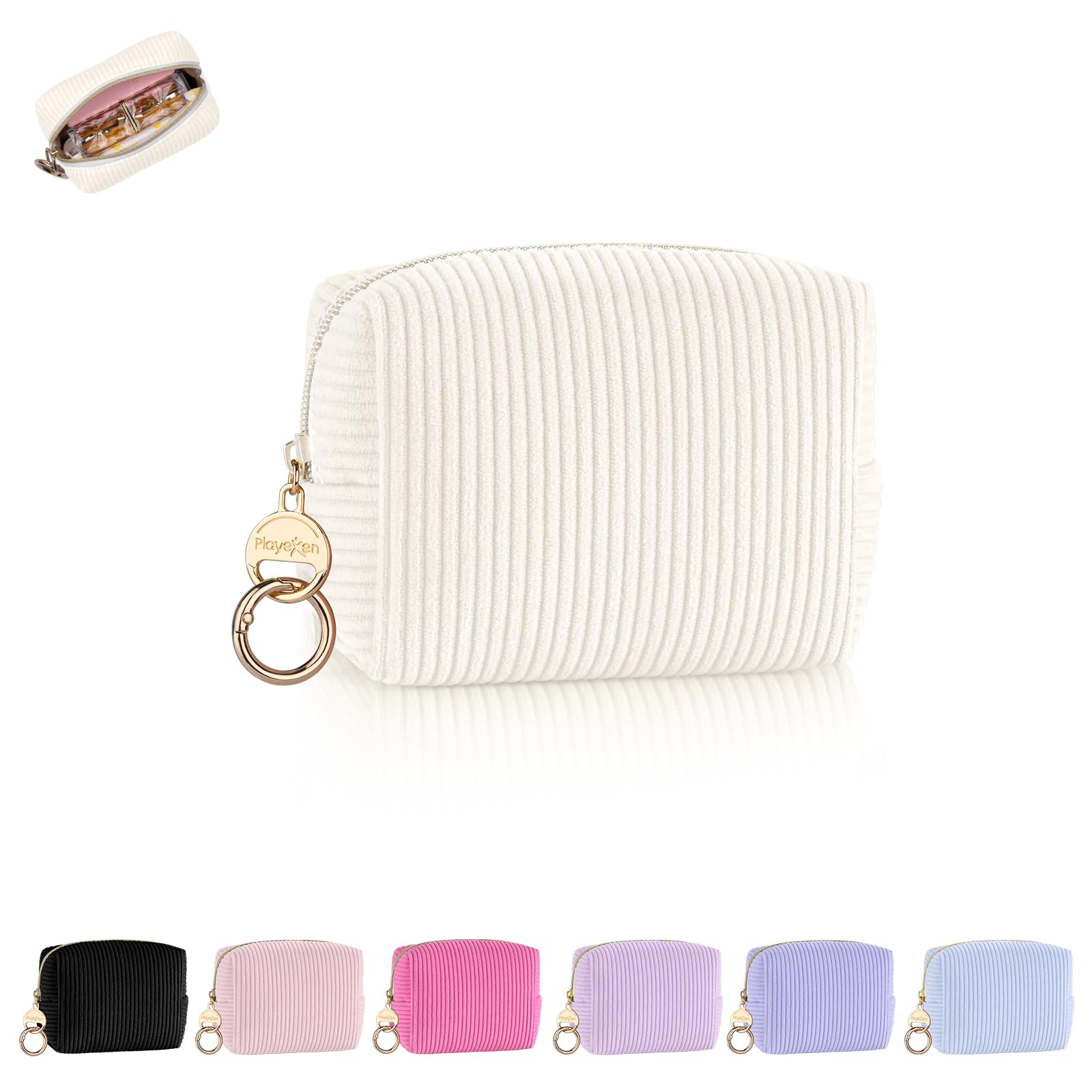 Playexen mini-neceser de pana para labiales y bálsamos, ideal para el bolso.