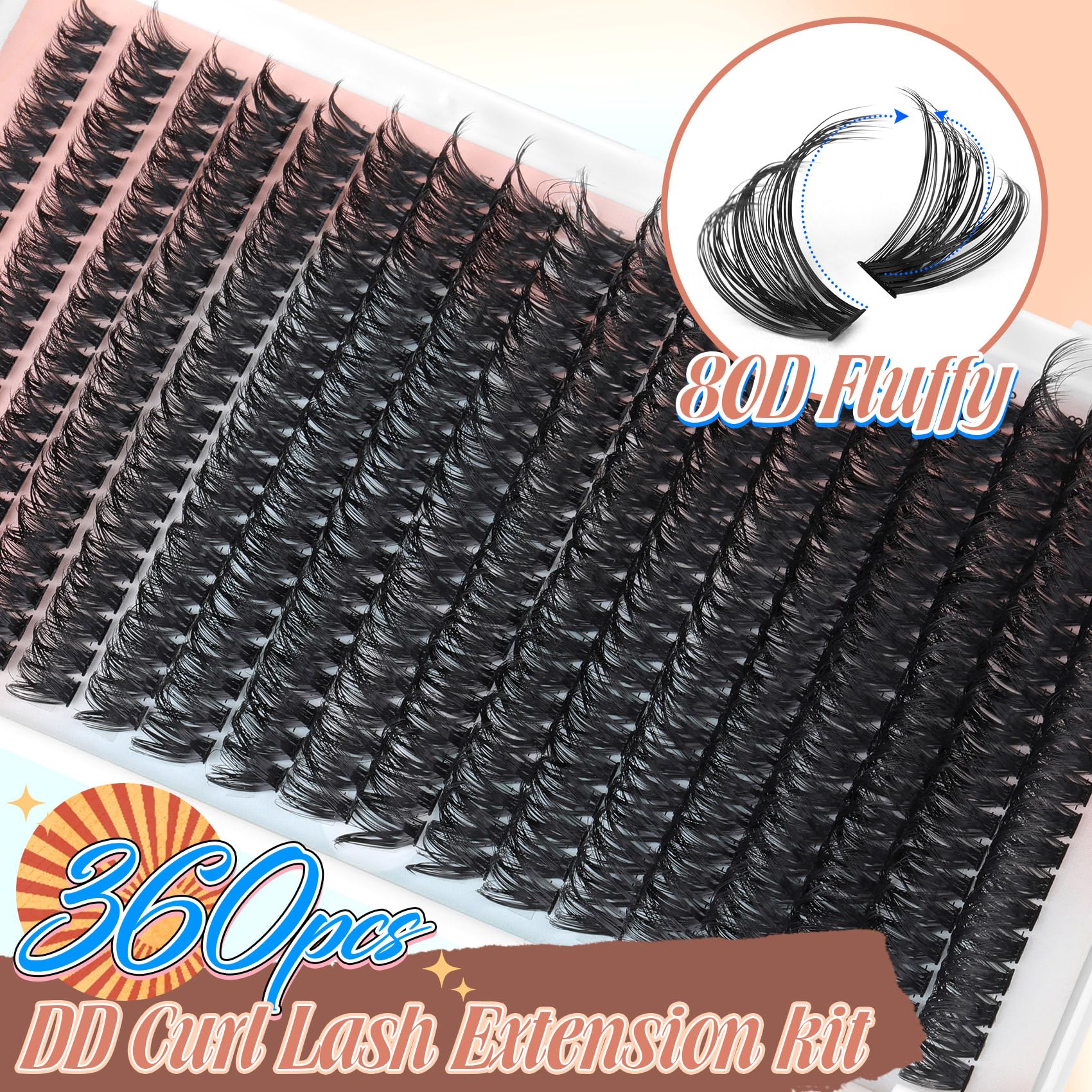 Pleell: extensiones de pestañas individuales 8-18 mm con efecto esponjoso.