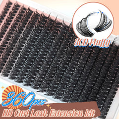 Pleell: extensiones de pestañas individuales 8-18 mm con efecto esponjoso.