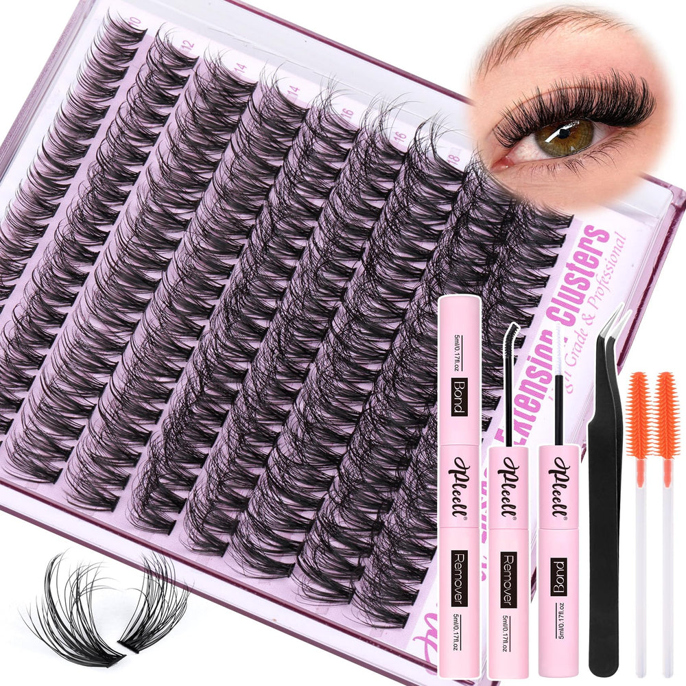 Kit Pleell de extensiones esponjosas para pestañas, fácil aplicación DIY suave.