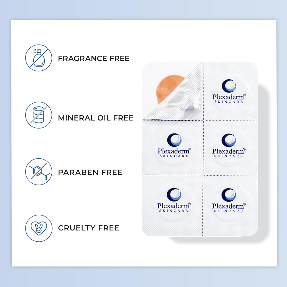 Plexaderm botella dispensador facilita dosis precisas y limpieza.