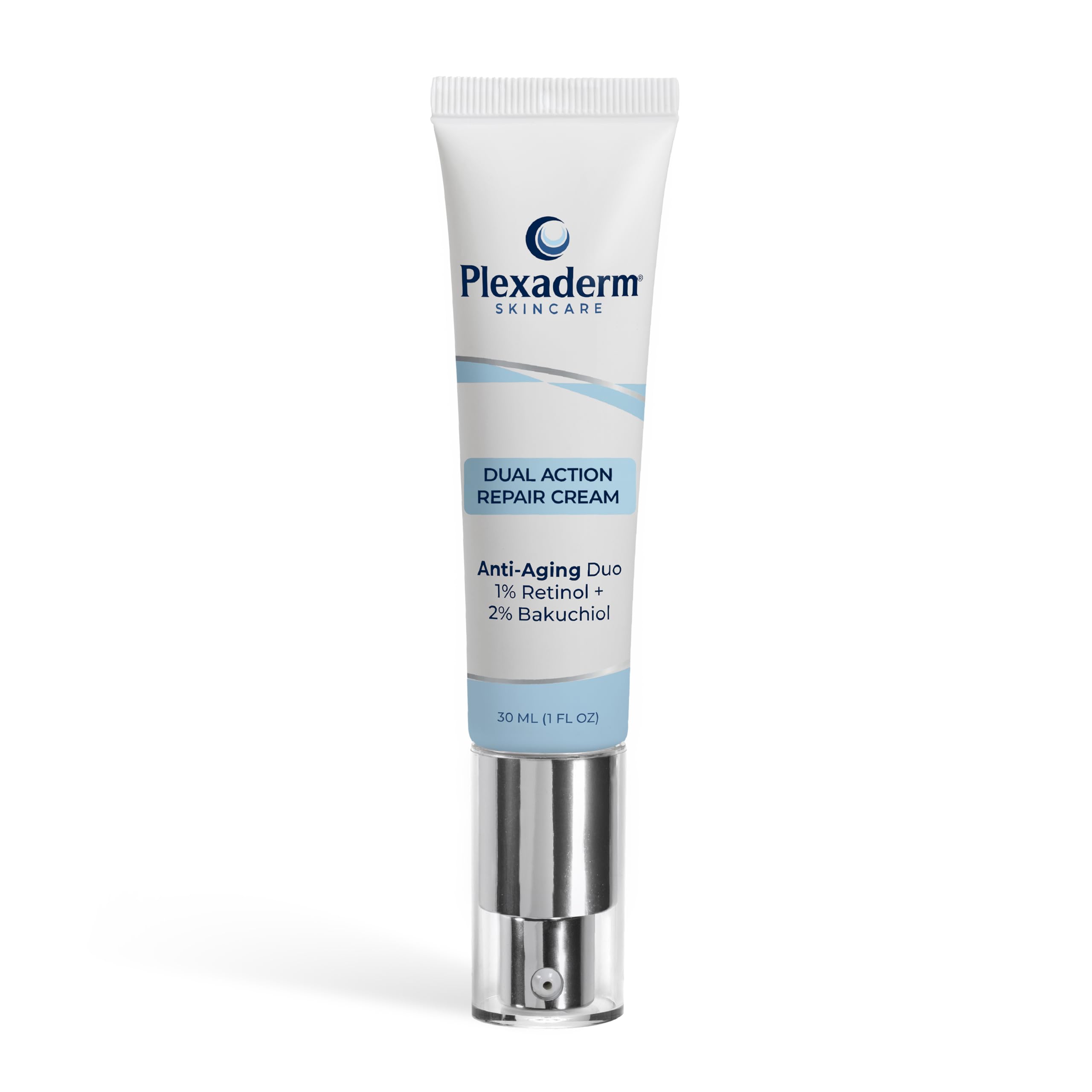 Plexaderm Dual Action Repair: botella de cuello, suavidad de la piel como beneficio.
