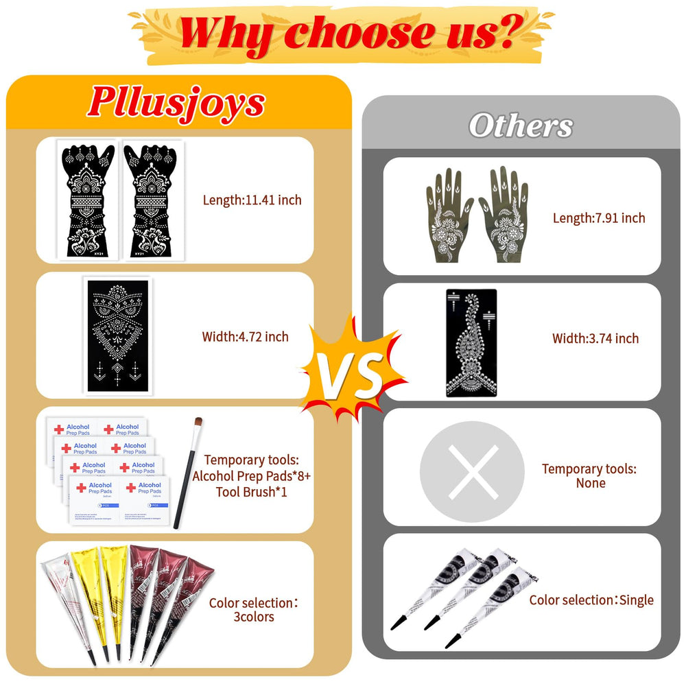 PllusJoys conos de tinta en 3 colores para tatuajes temporales duraderos.