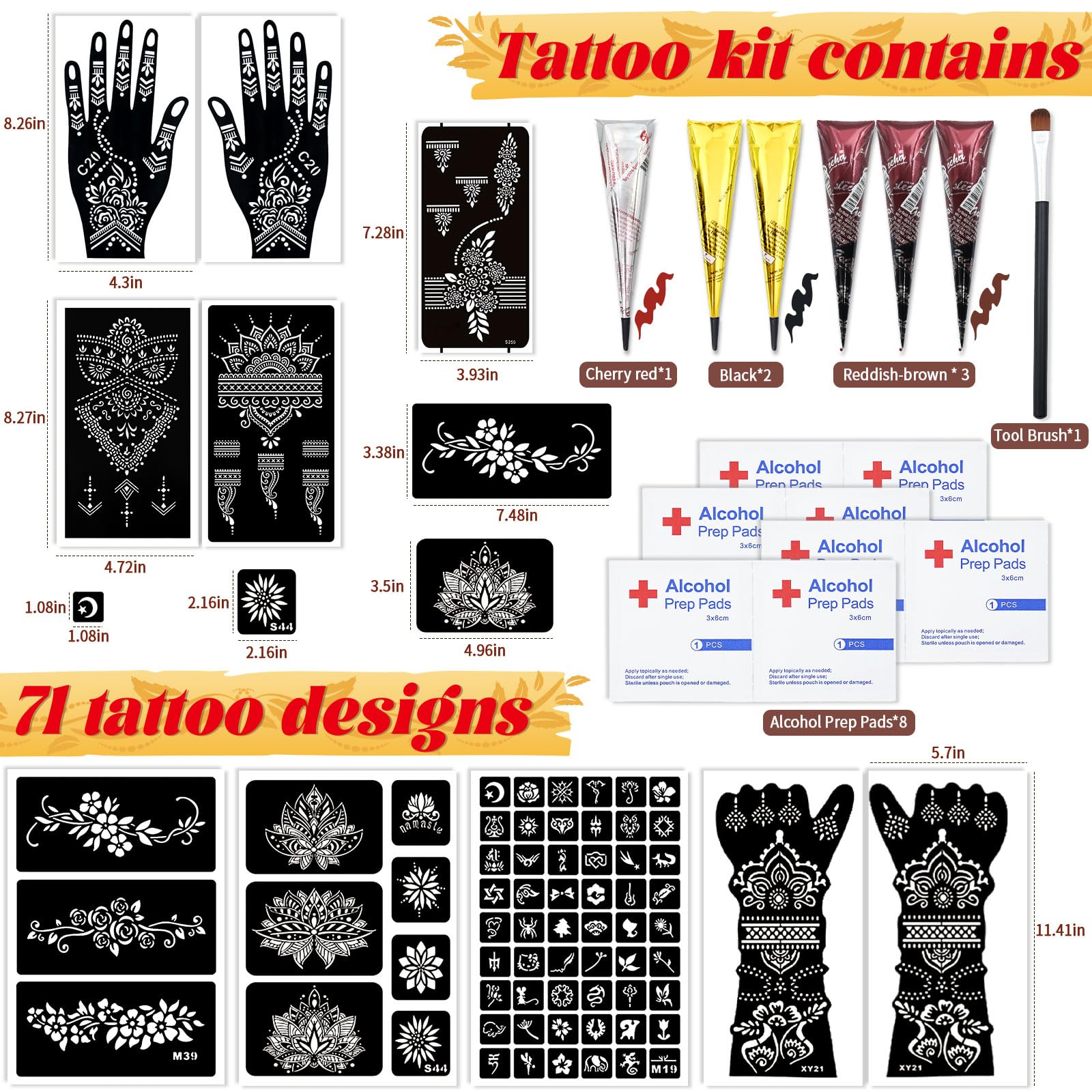 PllusJoys diseños grandes de manos y antebrazos para tatuajes temporales, variedad para elegir.