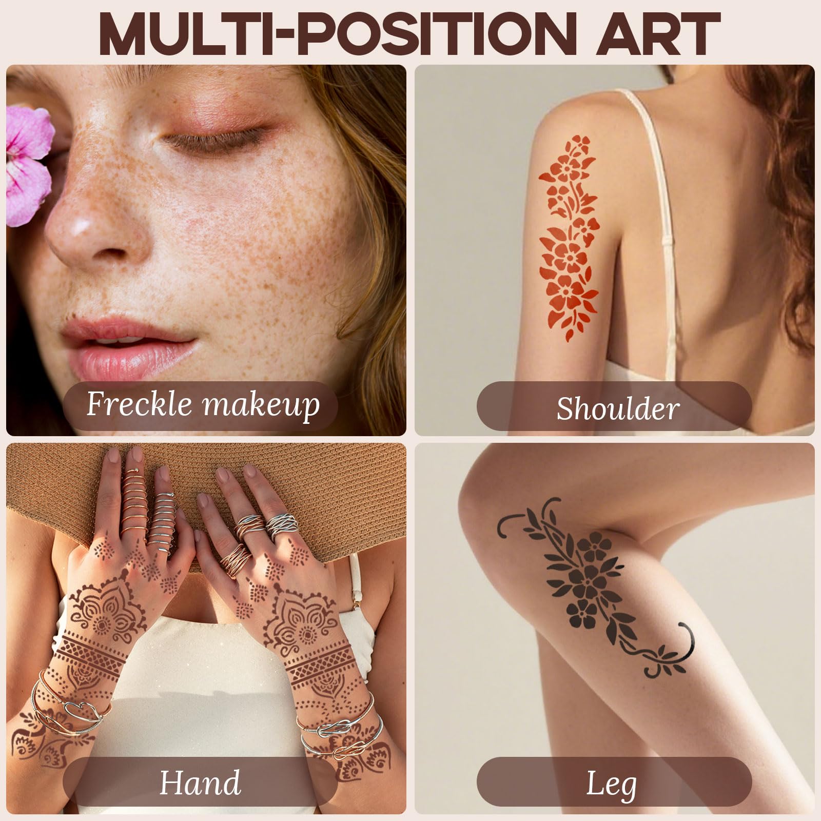 PllusJoys plantillas de diseños para tatuaje en manos, brazos y rostro