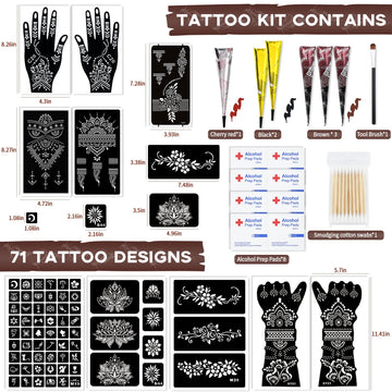 PllusJoys tatuaje temporal conos tinta en colores intensos para arte duradero