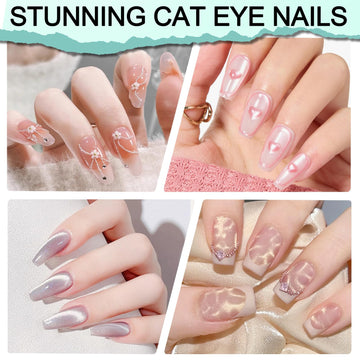 Plman set uñas arte casero ojo-de-gato para inspiración.