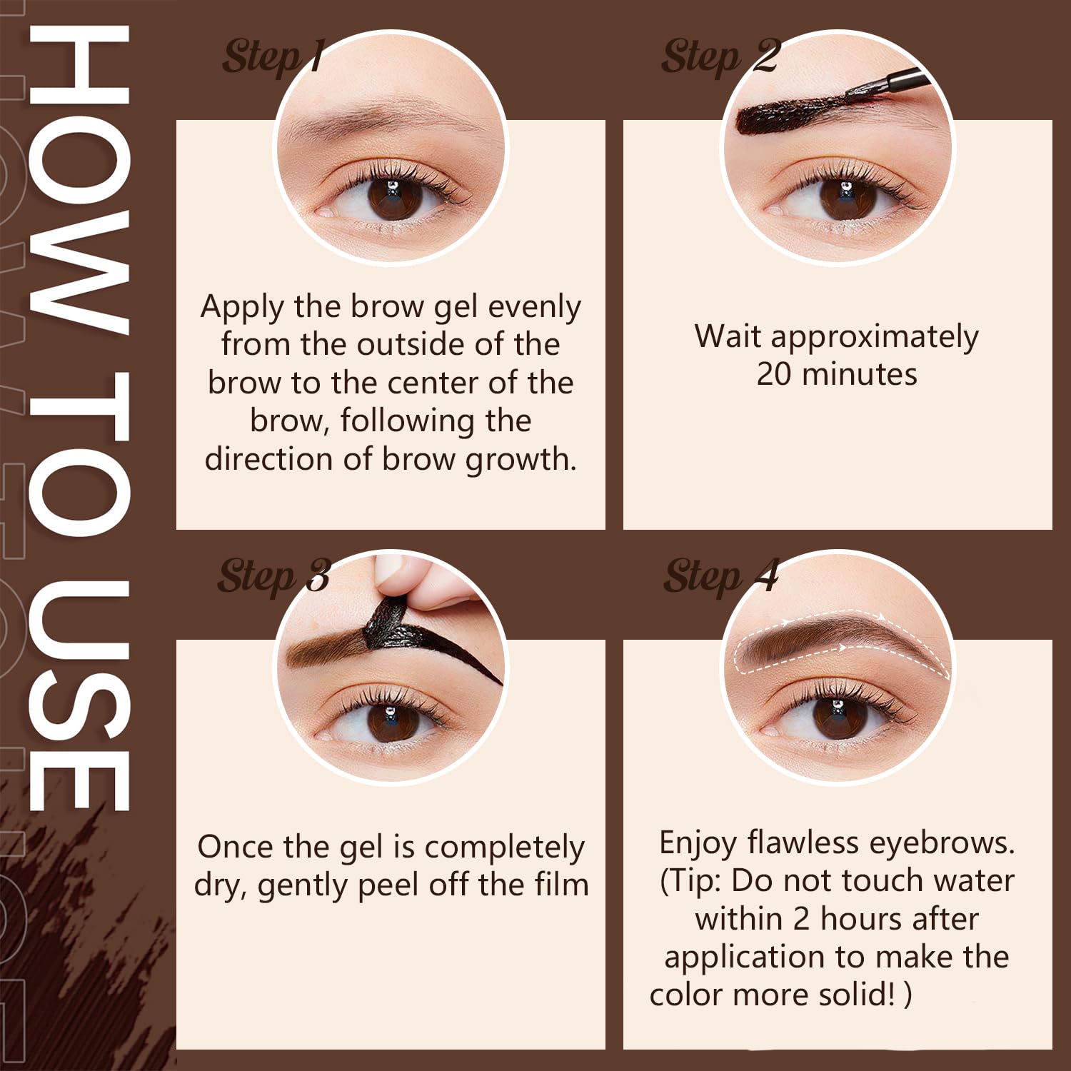Plresen Easy Peel Off Eyebrow Gel long-lasting look without reapplication.