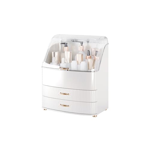 Plukers organizador de maquillaje con tapa transparente para fácil visión y acceso