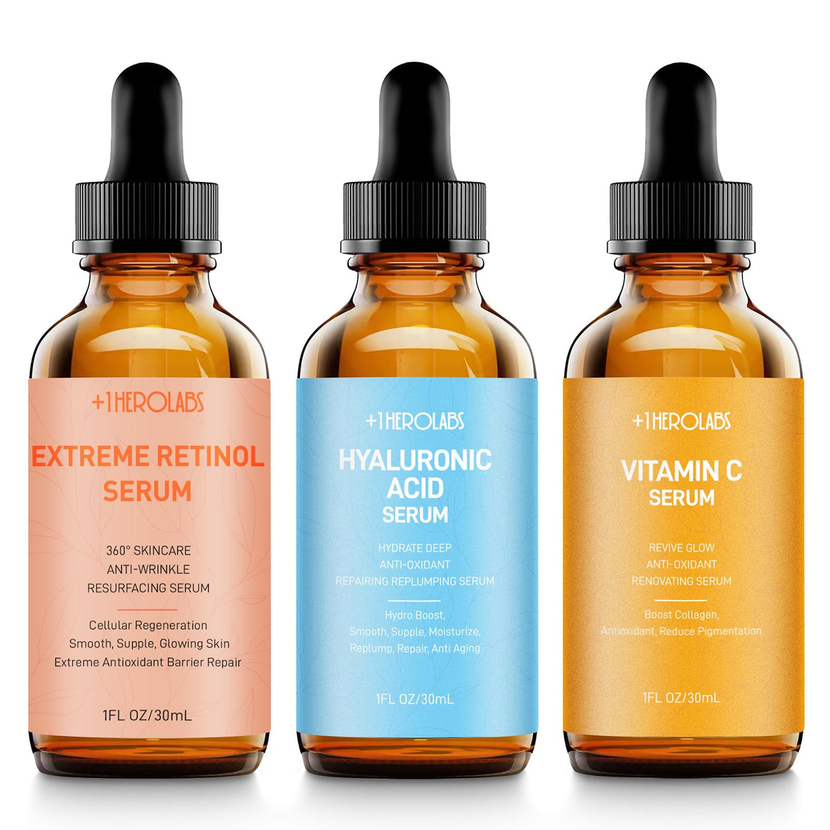 +1HEROLABS set facial: cuidado diario para piel radiante.