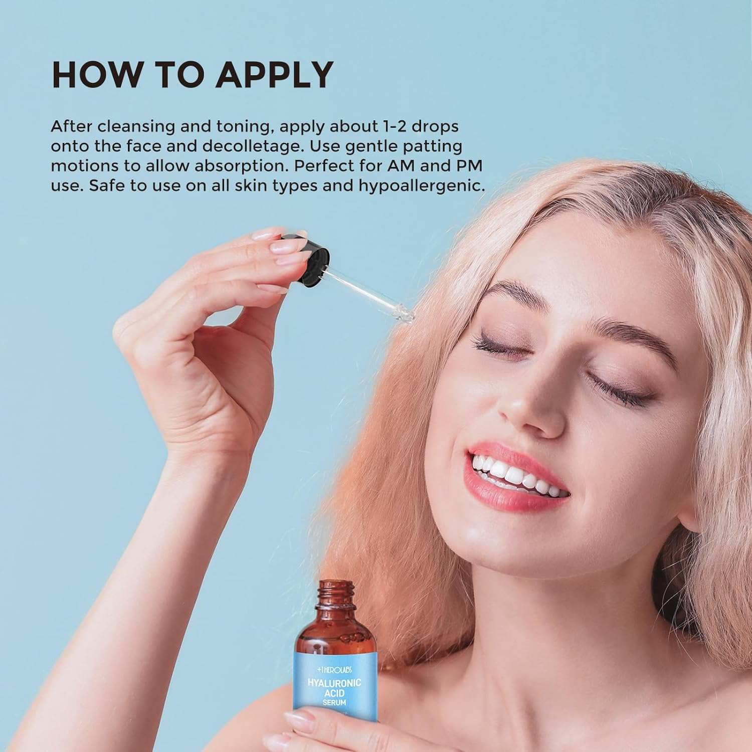 Plus1herolabs suero ácido hialurónico botella: hidratación intensa para piel suave.