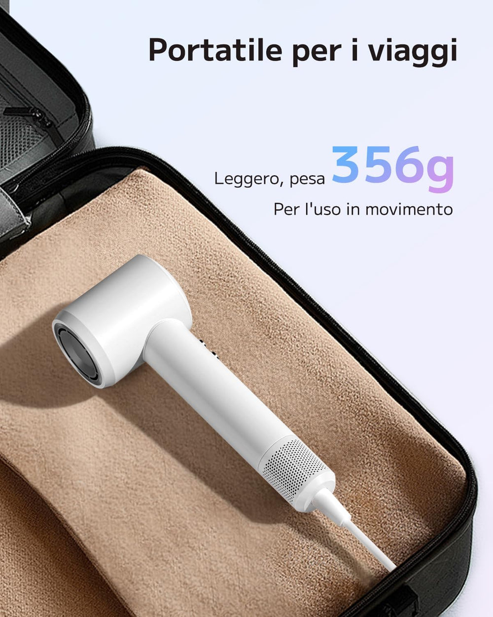 PLUZZ secador silencioso a 59 dB para uso tranquilo
