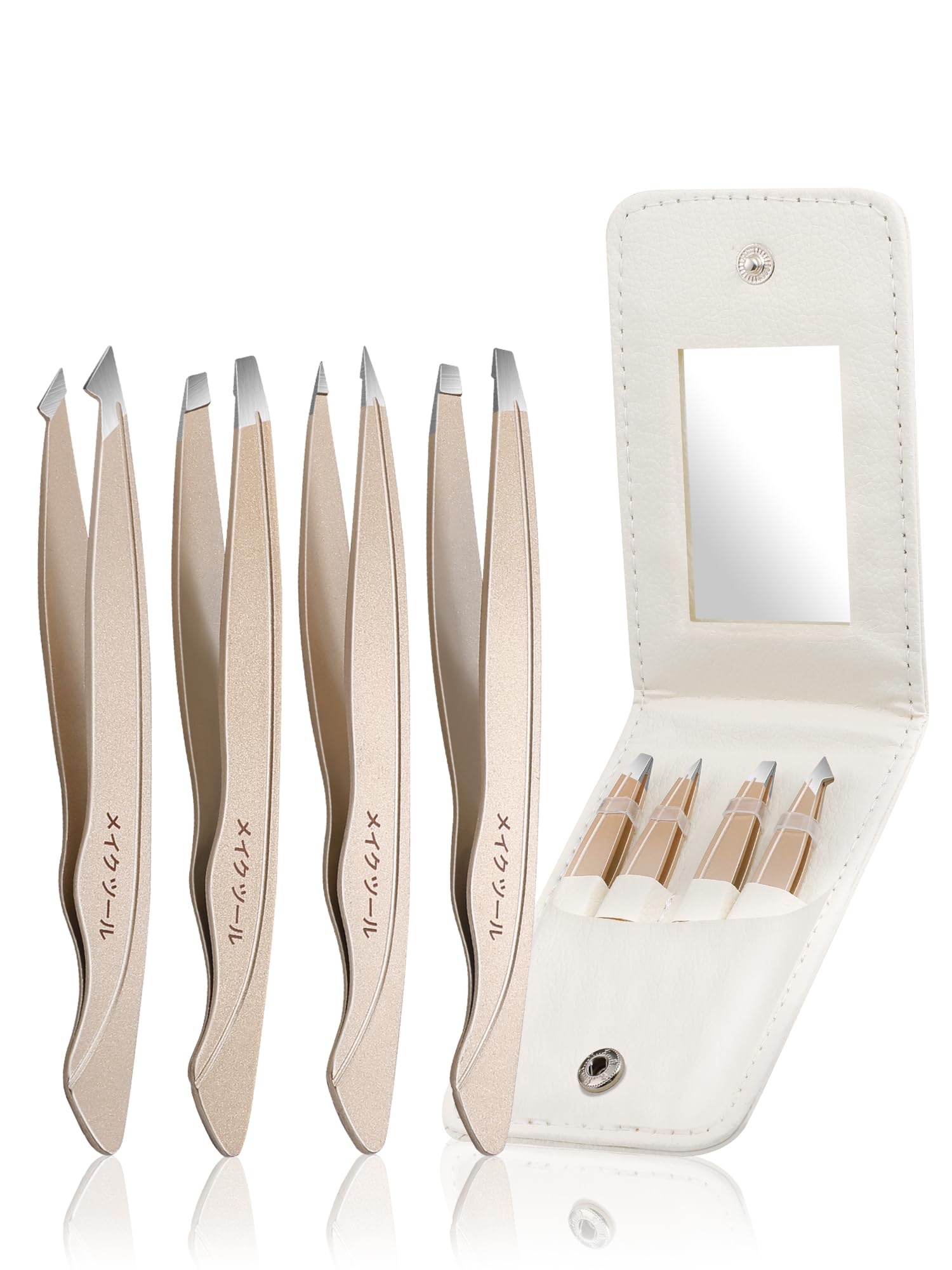 Plys kit pinzas cejas con espejo, ideal para retoques rápidos