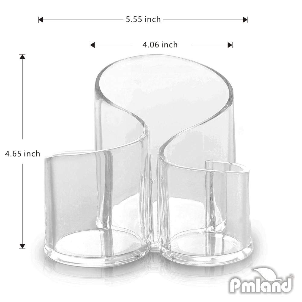 PMLAND contenedor acrílico ondulado duradero para almacenamiento de maquillaje y pinceles