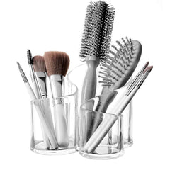 PMLAND porta brochas maquillaje acrílico ondulado grande para organización diaria