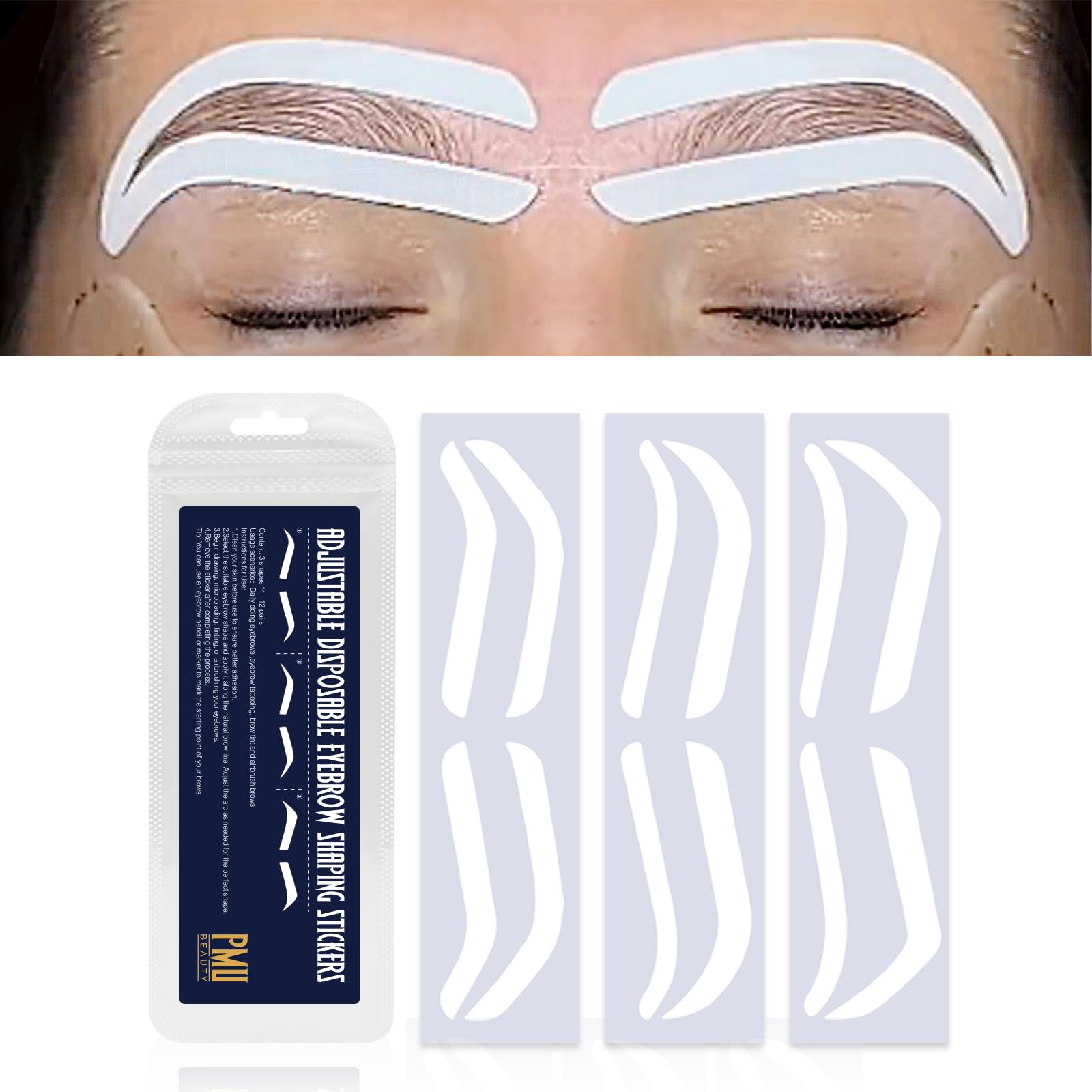 PMUBEAUTY plantillas cejas aerografico desechables para delineado preciso.