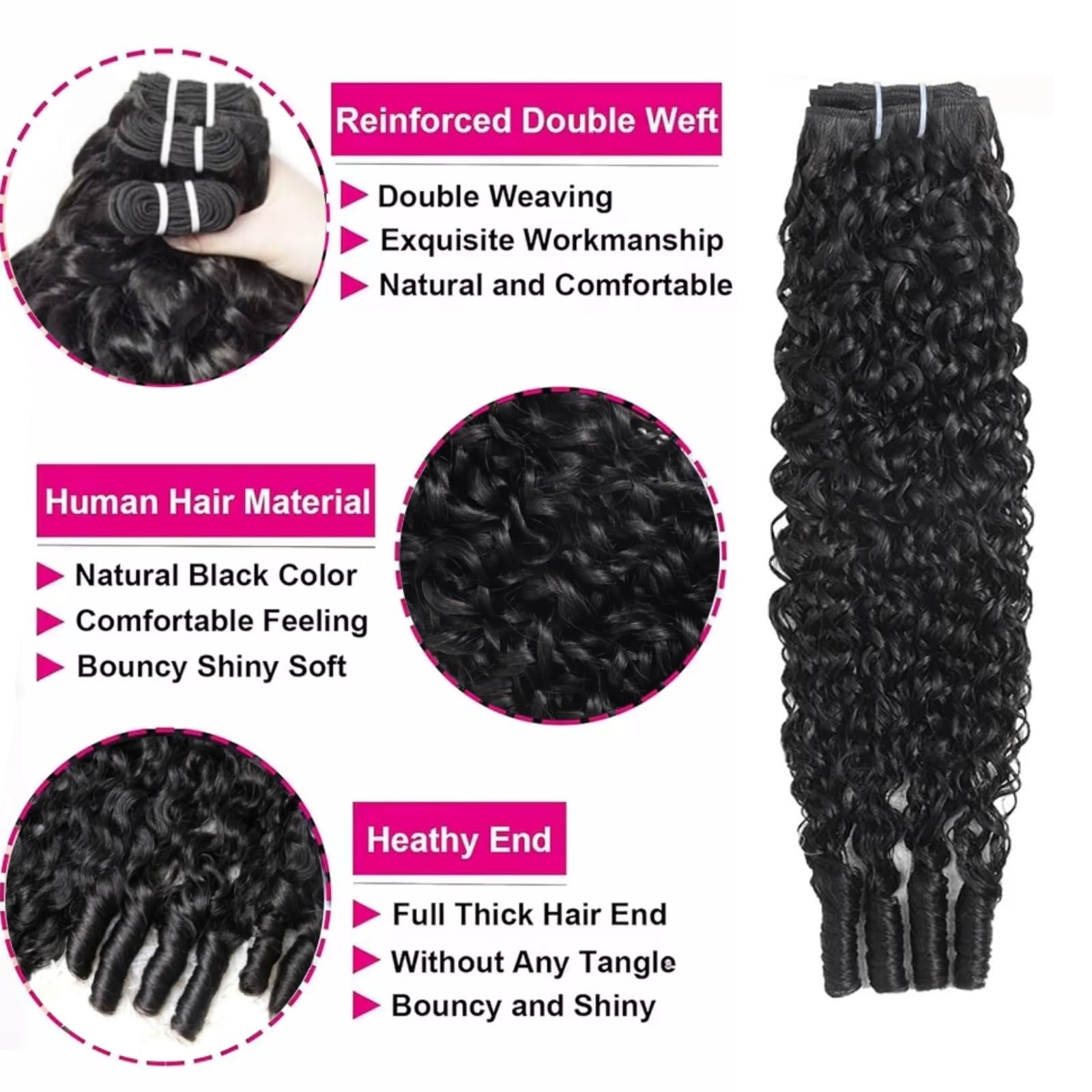 PNKHB mechas Burmese rizadas de 20 pulgadas, longitud versátil para estilos elegantes.