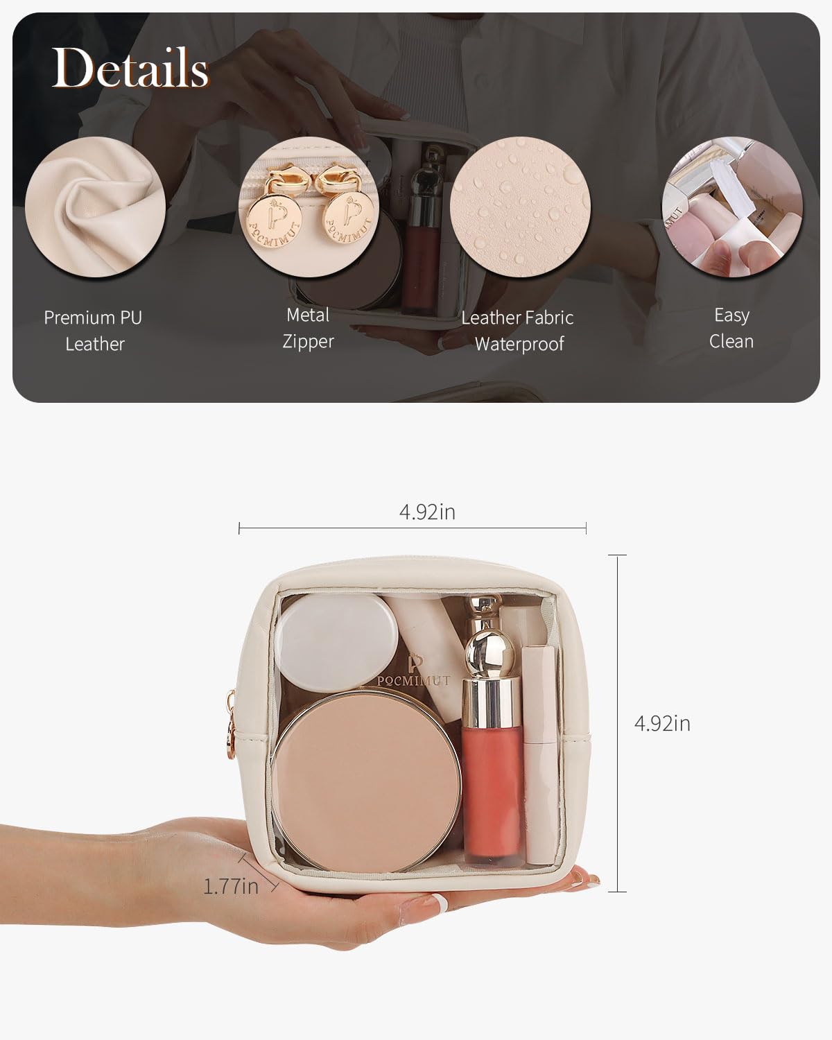 Pocmimut estuche cosméticos versátil para viaje.