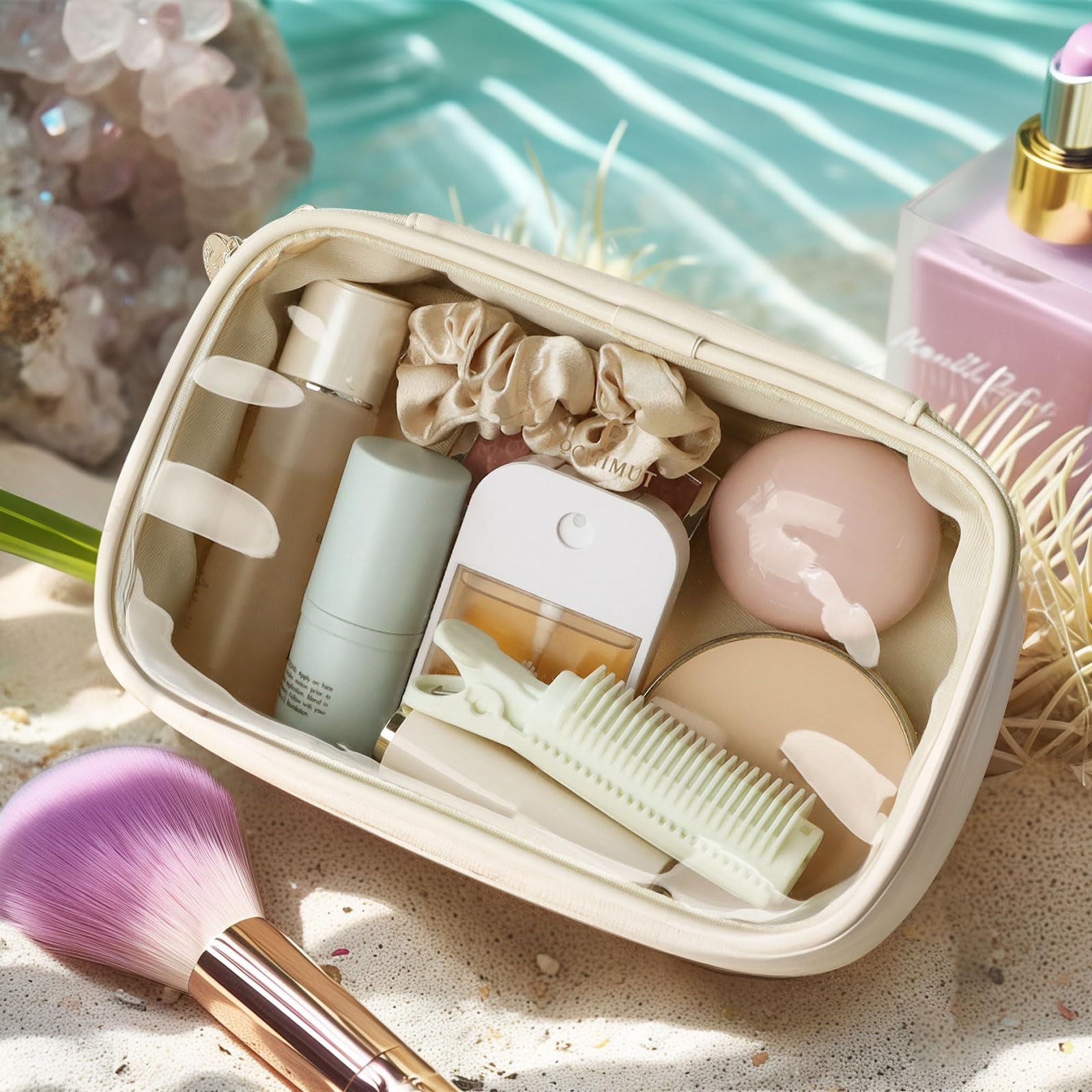 Pocmimut organizador coche belleza mantiene productos al alcance en coche.