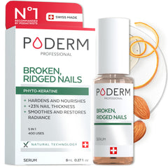 PODERM huile-serum ongles – bouteille visible, soin nourrissant quotidien pour ongles.