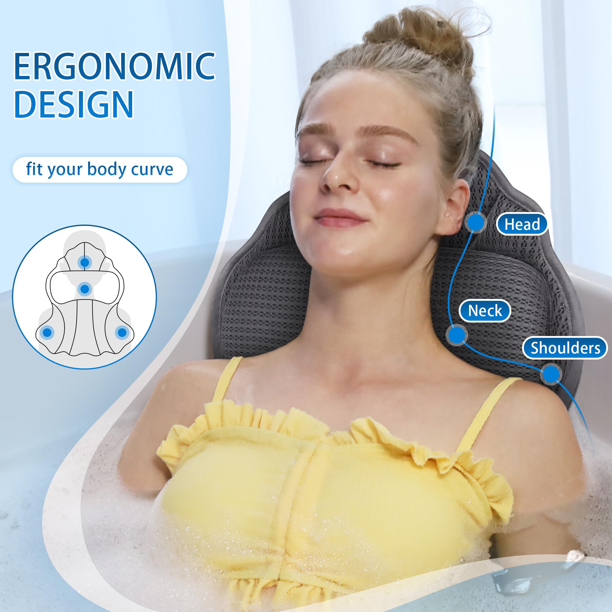 Poemland respaldo ergonómico para cuello y espalda, reducción de tensión