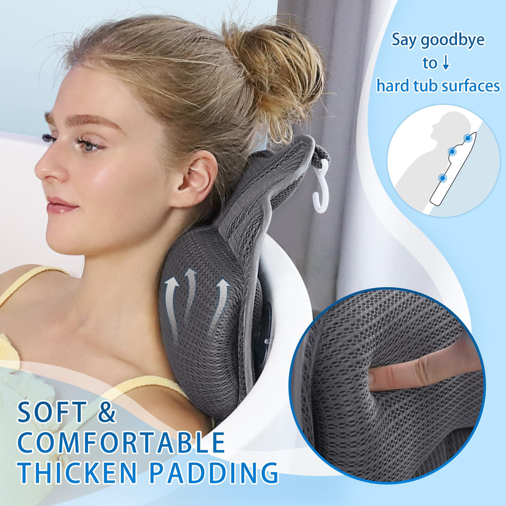 Poemland almohada con seis ventosas, sujeción firme durante el baño