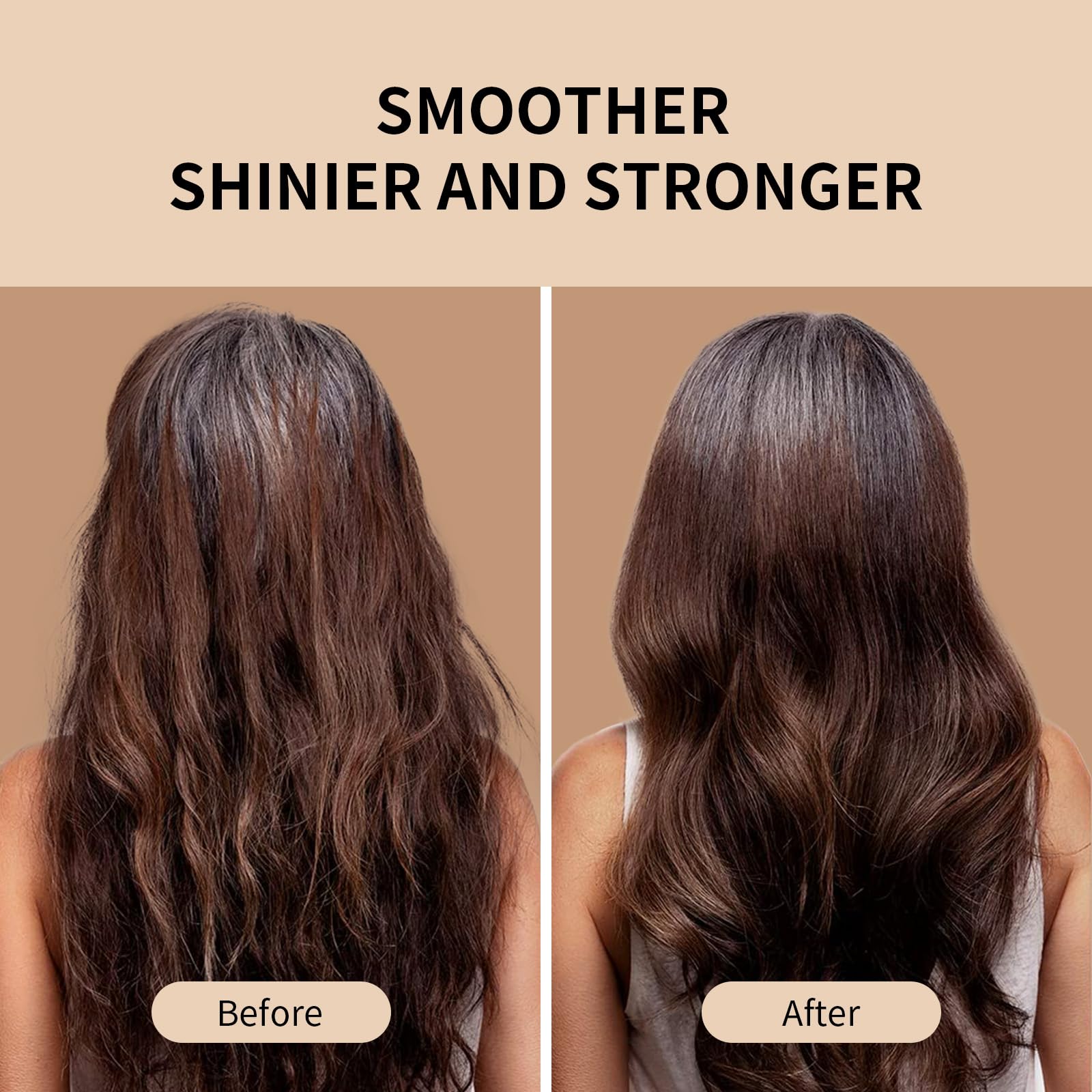 POEROES resultado brillo saludable: cabello nutrido, suave y luminoso.