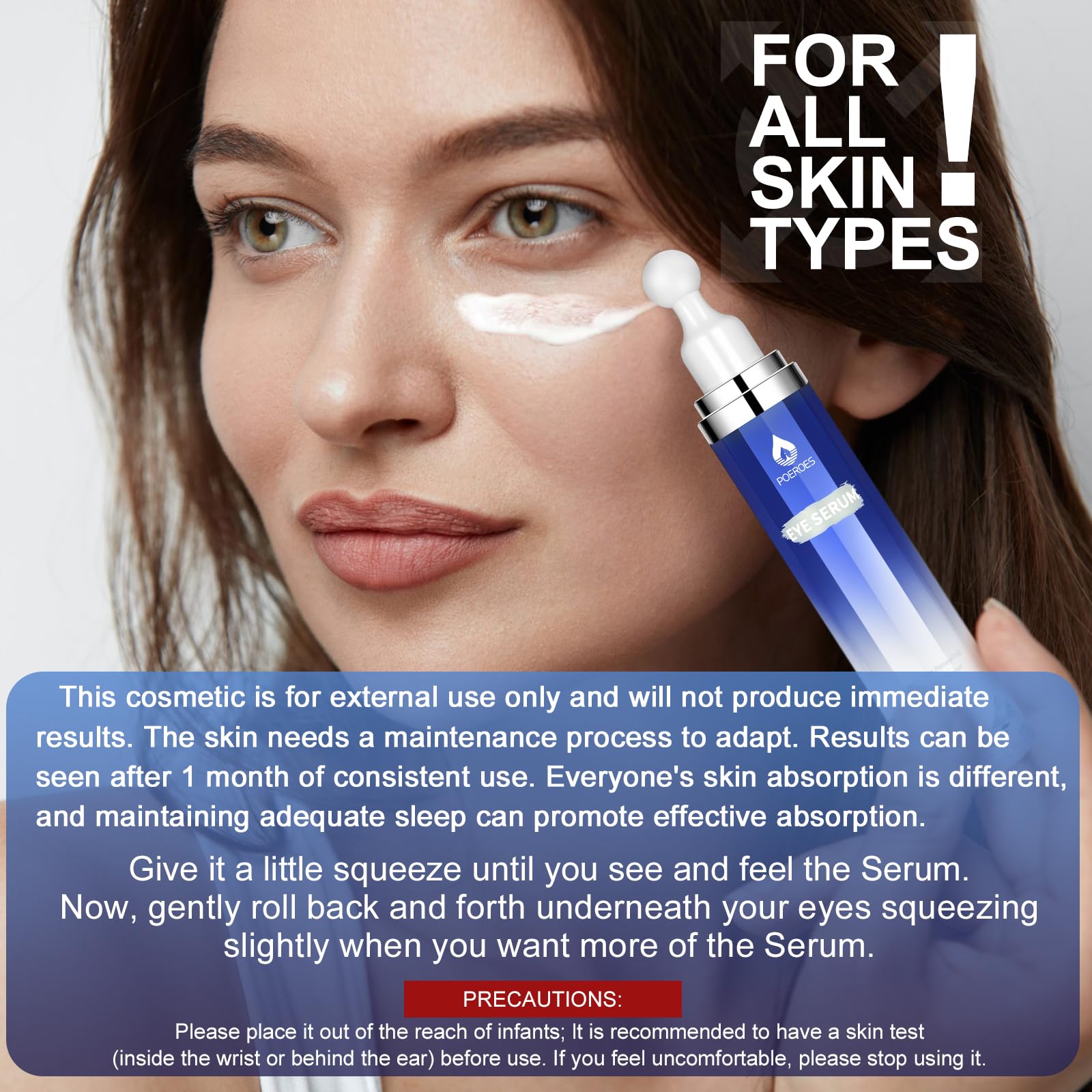 POEROES serum ojos rodillo 360 para masaje suave