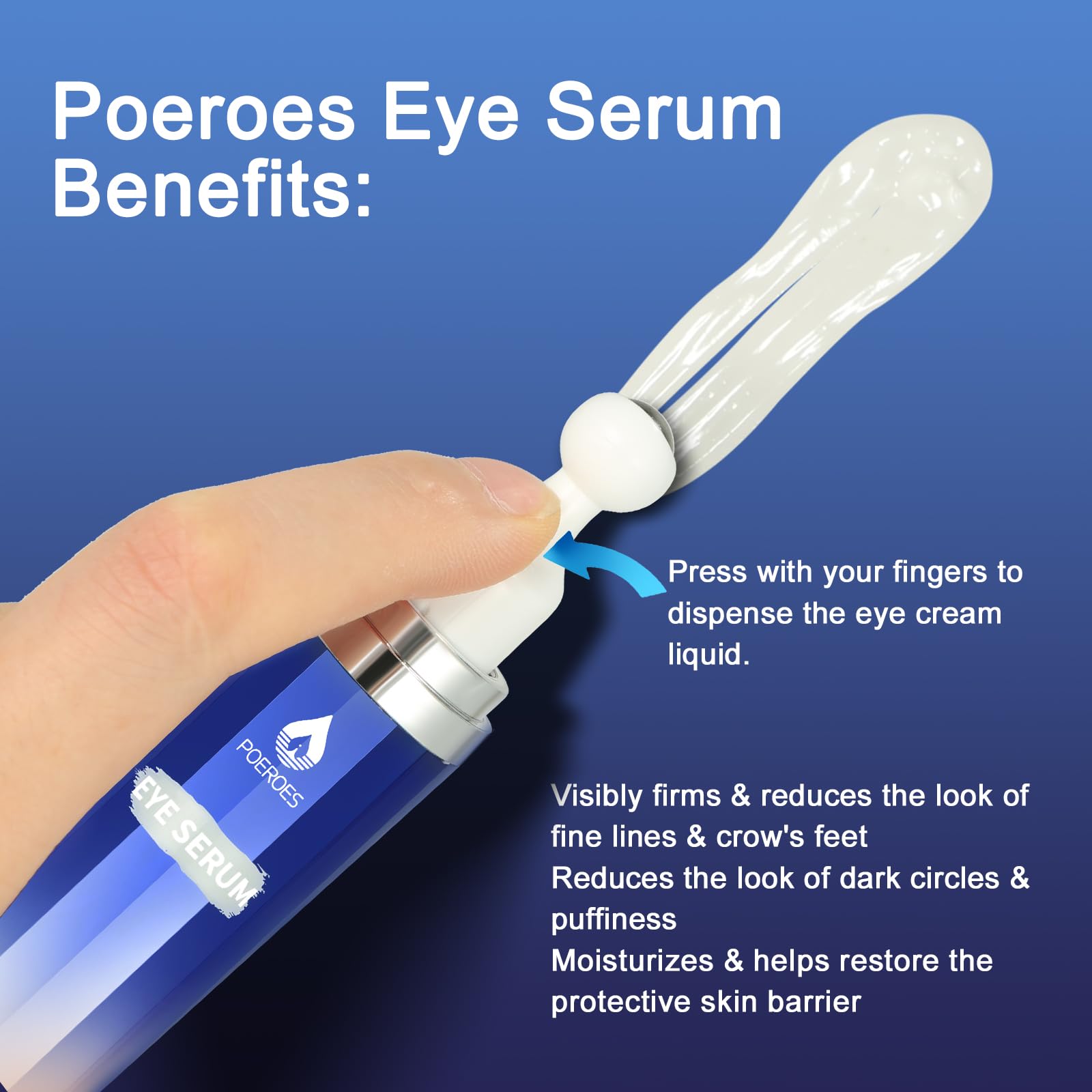 POEROES serum ojos retinol con rodillo para contorno más firme