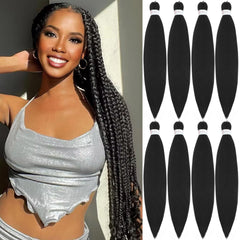 Pofworld cabello preestirado 20 pulgadas ligero y natural para trenzas diarias