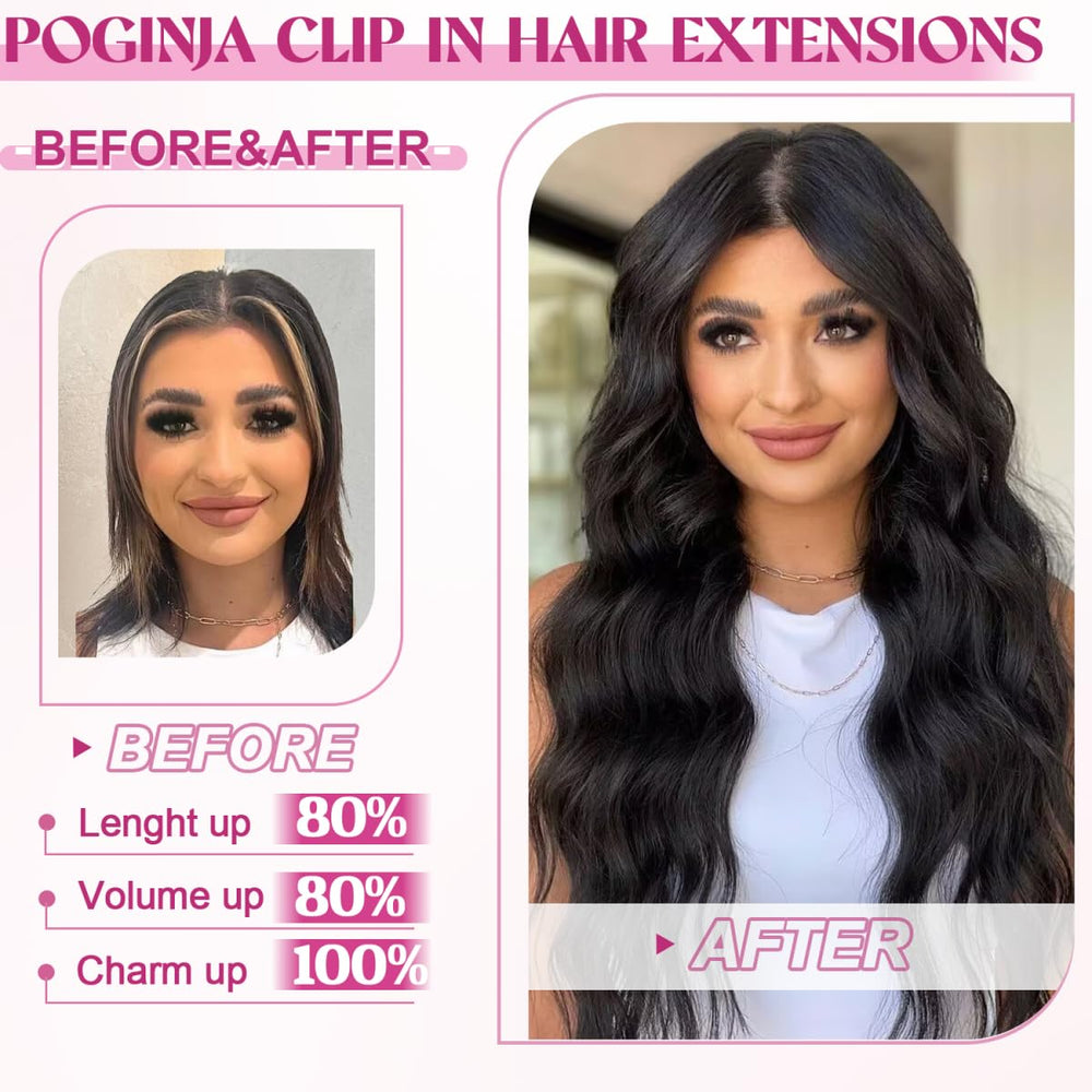 POGINJA clip-in extensions demonstrate quick transformation to fuller length