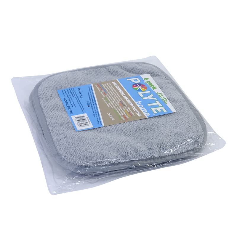 POLYTE kit de 6 toallitas para rutina facial diaria, lavado ligero y ahorro.