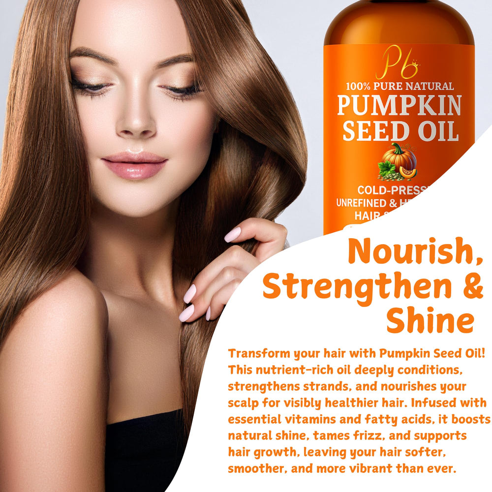 Pomberries huile potiron routine anti-âge légère pour peau et cheveux.