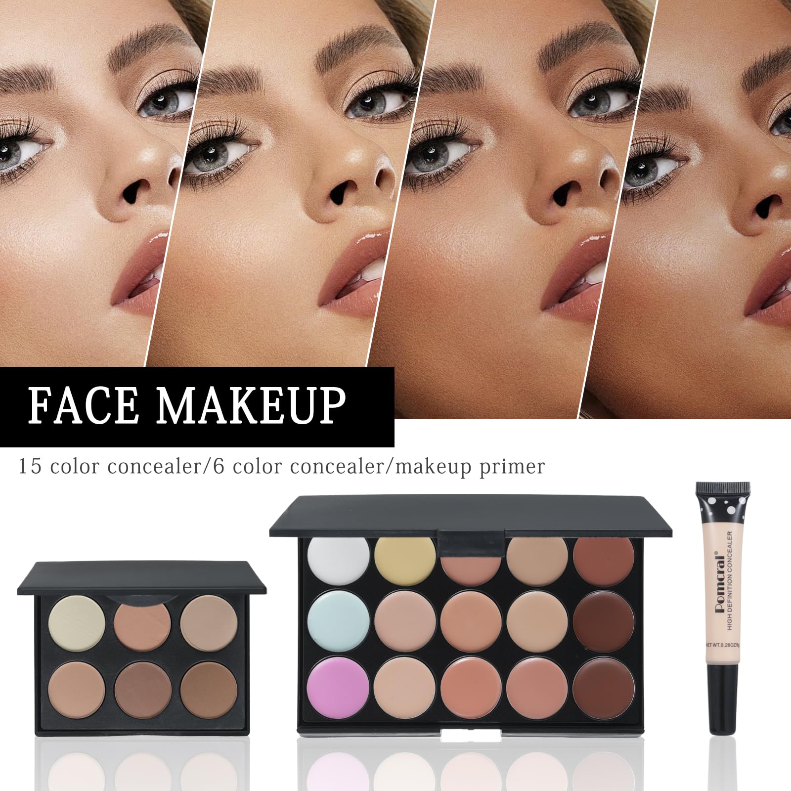 Estuche organizador Pomcral para maquillaje, almacenamiento práctico.