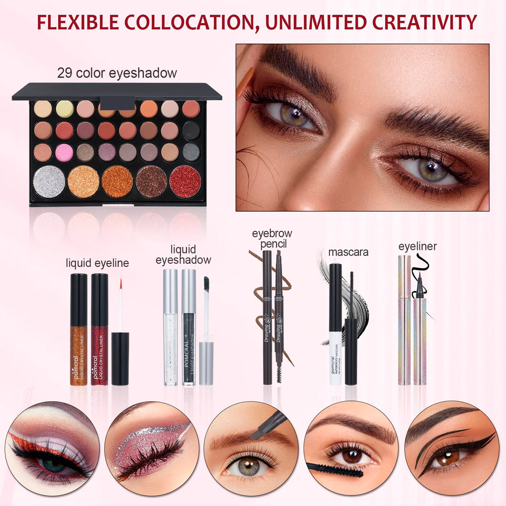 Pomcral delineador líquido glitter para delineados nítidos
