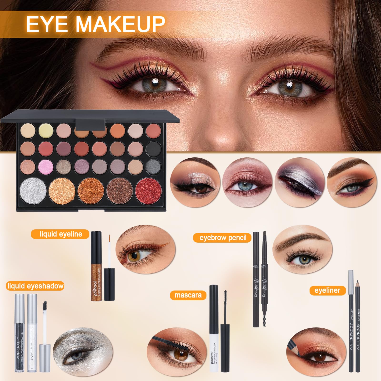 Pomcral kit maquillaje brochas y aplicadores: herramientas para una aplicación precisa.
