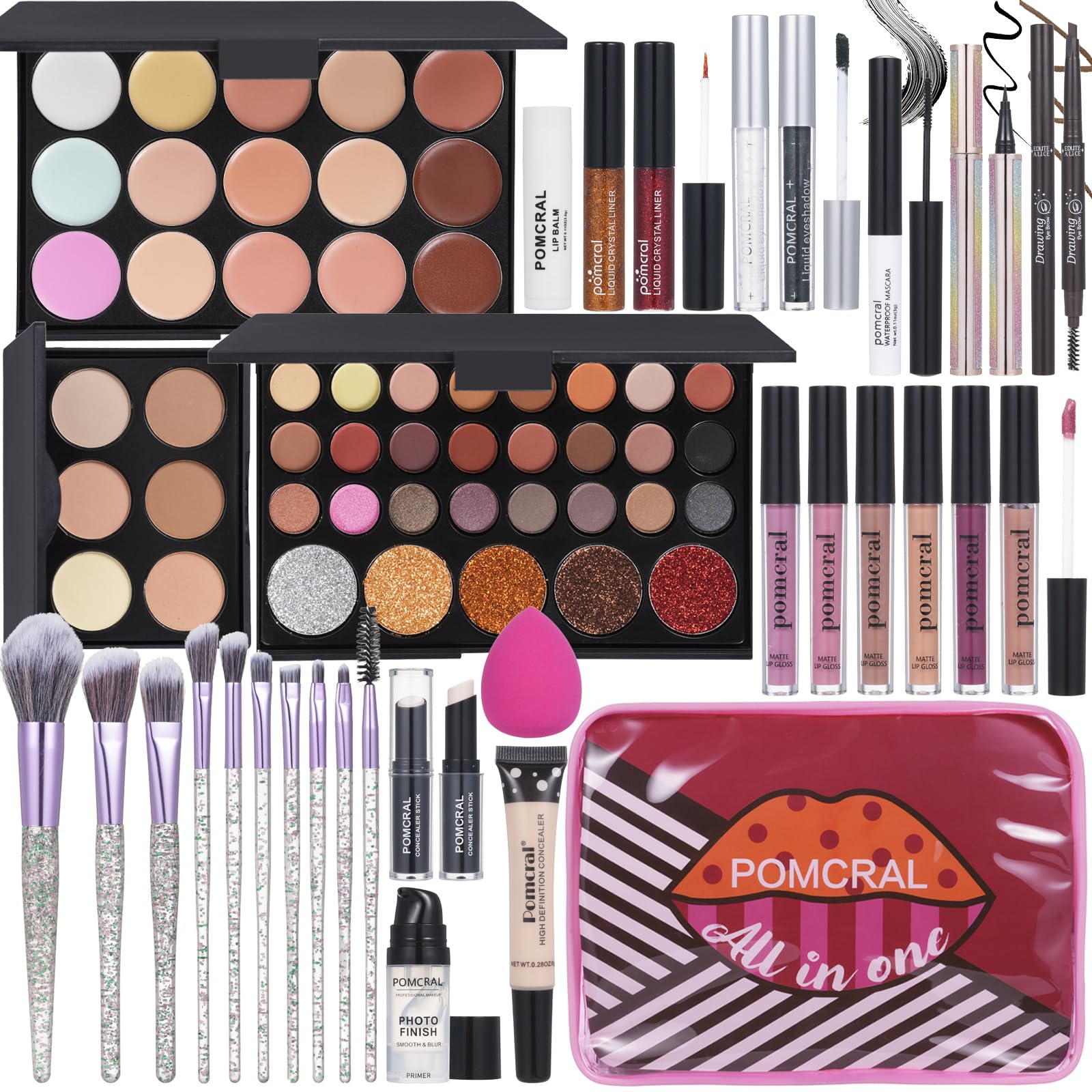 Pomcral kit maquillaje completo: todo lo necesario para empezar a crear looks
