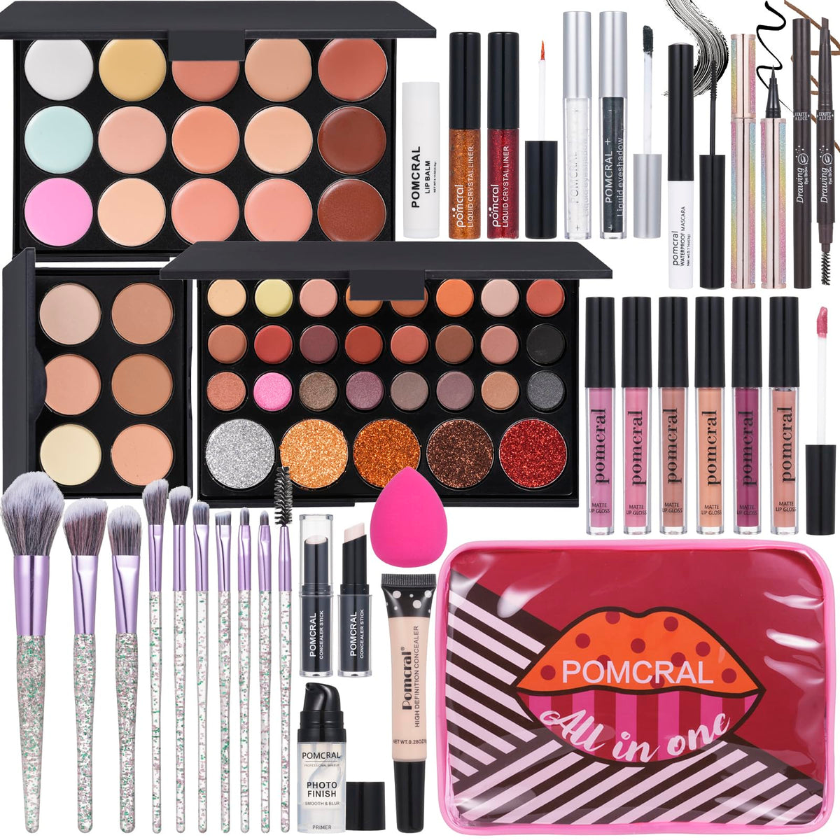 Pomcral kit maquillaje completo: todo lo necesario para empezar a crear looks