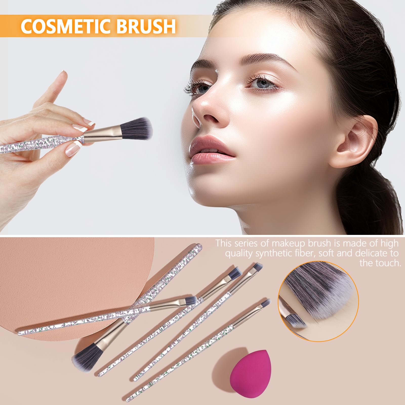 Pomcral kit maquillaje profesional, brochas de precisión para aplicación impecable.