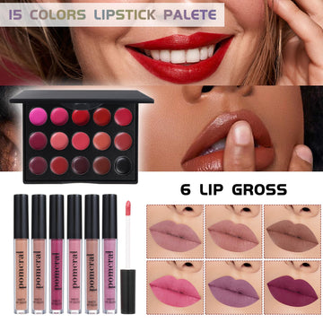 Set gloss lèvres Pomcral, fini brillant et hydratant.